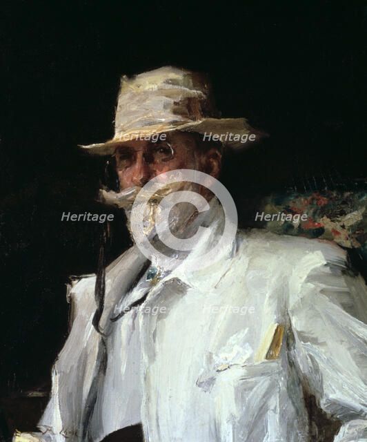 Portrait of William Merritt Chase, American impressionist painter, c1910. Artist: Annie Traquair Lang