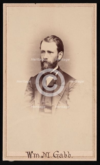 Portrait of William More Gabb (1839-1878), Before 1878. Creator: Unknown.