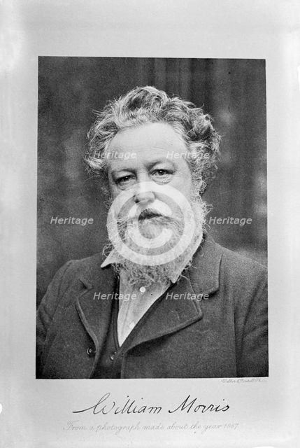 Portrait of William Morris, ca 1887. Creator: Walker, Emery (1851-1933).