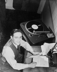 Portrait of William P. Gottlieb, WINX(?), Washington, D.C., ca. 1940. Creator: Delia Potofsky Gottlieb