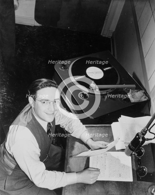 Portrait of William P. Gottlieb, WINX(?), Washington, D.C., ca. 1940. Creator: Delia Potofsky Gottlieb.