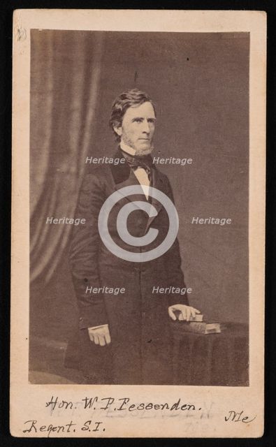 Portrait of William Pitt Fessenden (1806-1869), Before 1869. Creator: Brady's National Photographic Portrait Galleries.