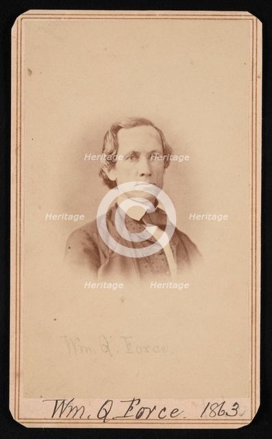 Portrait of William Quereau Force (1820-1880), June 1863. Creator: Alexander Gardner.