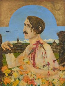 Portrait of William Ritter (1867-1955) as Saint Sebastian, 1903. Creator: Segantini, Mario (1885-1916)