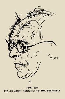 Portrait of writer Franz Blei (1871-1942). Creator: Oppenheimer, Max (1885-1954)