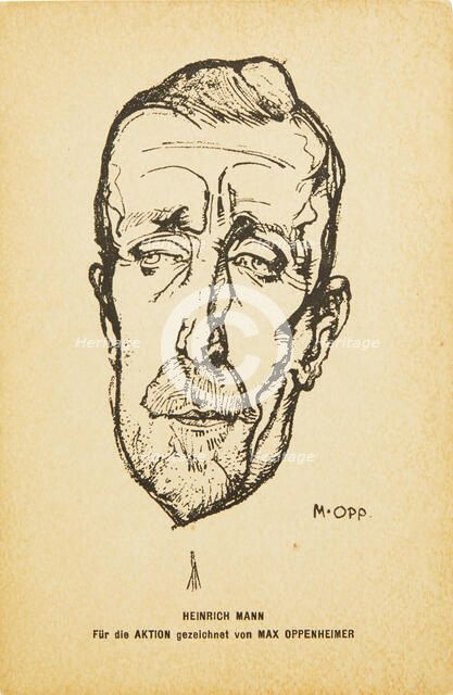 Portrait of writer Heinrich Mann (1871-1950). Creator: Oppenheimer, Max (1885-1954).