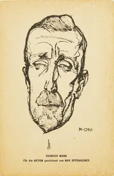 Portrait of writer Heinrich Mann (1871-1950). Creator: Oppenheimer, Max (1885-1954)
