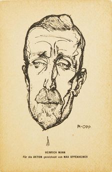 Portrait of writer Heinrich Mann (1871-1950). Creator: Oppenheimer, Max (1885-1954)