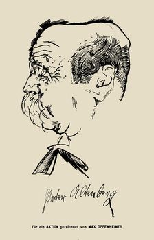 Portrait of writer Peter Altenberg (1859-1919). Creator: Oppenheimer, Max (1885-1954)
