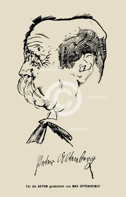 Portrait of writer Peter Altenberg (1859-1919). Creator: Oppenheimer, Max (1885-1954).