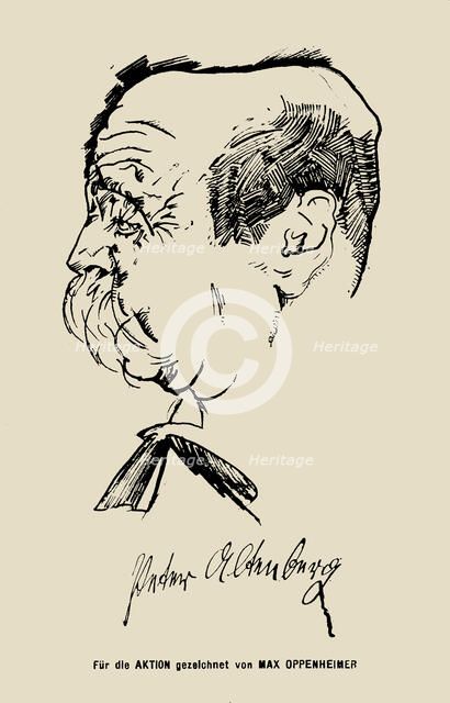 Portrait of writer Peter Altenberg (1859-1919). Creator: Oppenheimer, Max (1885-1954).