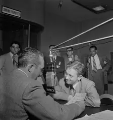 Portrait of Tommy Dorsey, Mel Tormé, Georgie Auld, Ray McKinley, Johnny...WMCA, N.Y., 1947. Creator: William Paul Gottlieb