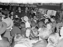 Portrait of Tommy Dorsey, record store, Washington, D.C., 1938. Creator: William Paul Gottlieb