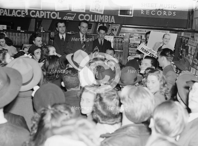 Portrait of Tommy Dorsey, record store, Washington, D.C., 1938. Creator: William Paul Gottlieb.