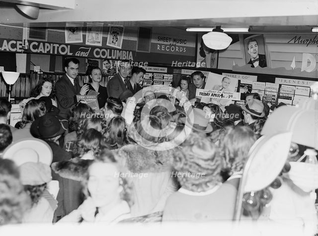 Portrait of Tommy Dorsey, record store, Washington, D.C., 1938. Creator: William Paul Gottlieb.