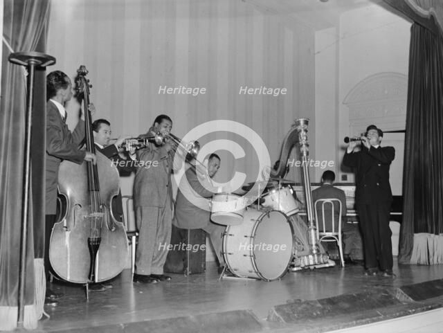 Portrait of Tommy Potter, Max Kaminsky, Benny Morton...National Press Club, Washington, DC, ca. 1939 Creator: William Paul Gottlieb.