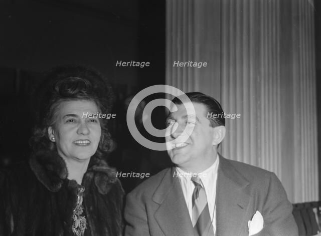 Portrait of Tony Pastor and Maria Kramer, Hotel Edison(?), New York, N.Y., 1946. Creator: William Paul Gottlieb.