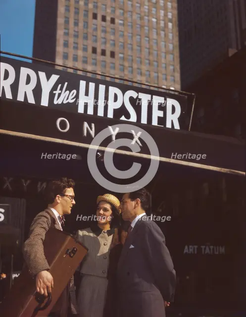 Portrait of Toots Thielemans, Adele Girard, and Joe Marsala, Onyx, New York, N.Y., ca. 1948. Creator: William Paul Gottlieb.