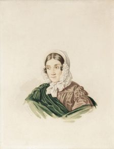 Portrait of Tatiana Petrovna Lvova (1789-1848), née Poltoratskaya, 1830s. Creator: Hampeln, Carl, von (1794-after 1880)