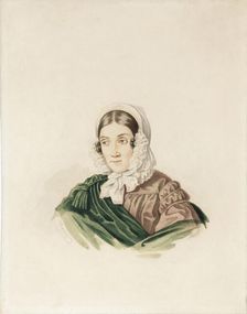 Portrait of Tatiana Petrovna Lvova (1789-1848), née Poltoratskaya, 1830s. Creator: Hampeln, Carl, von (1794-after 1880)
