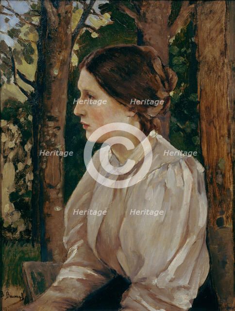 Portrait of Tatyana Viktorovna Vasnetsova, the Artist's Daughter, 1897. Artist: Vasnetsov, Viktor Mikhaylovich (1848-1926)
