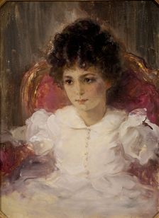 Portrait of Tatyana Sergeevna Khokhlova, née Botkina (1897-1985) as Child. Artist: Serov, Valentin Alexandrovich (1865-1911)