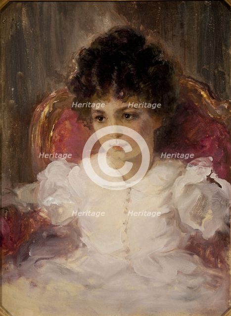Portrait of Tatyana Sergeevna Khokhlova, née Botkina (1897-1985) as Child. Artist: Serov, Valentin Alexandrovich (1865-1911)