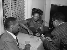 Portrait of Tadd Dameron, Mary Lou Williams, and Dizzy...Mary Lou Williams apartment, N.Y., 1947. Creator: William Paul Gottlieb