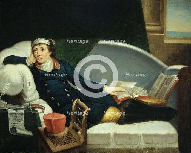 Portrait of Tadeusz Kosciuszko (1746-1817), with a saber gifted by the Whigs, Between 1807 and 1830. Creator: Cosway, Richard, (after) (1742-1821).