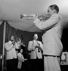 Portrait of Ted Kelly, Kenny Kersey, Benny Fonville, (Scoville)...Café Society (Downtown), NY, 1947. Creator: William Paul Gottlieb