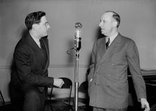 Portrait of Ted Weems and William P. Gottlieb, WINX, Washington, D.C., ca. 1940. Creator: Delia Potofsky Gottlieb