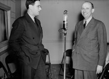 Portrait of Ted Weems and William P. Gottlieb, WINX, Washington, D.C., ca. 1940. Creator: Delia Potofsky Gottlieb