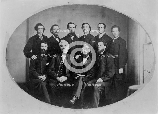Portrait of ten men including Anderson Doniphan Johnston..., between 1860 and 1880 Creator: Frances Benjamin Johnston.
