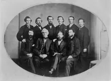 Portrait of ten men including Anderson Doniphan Johnston..., between 1860 and 1880 Creator: Frances Benjamin Johnston