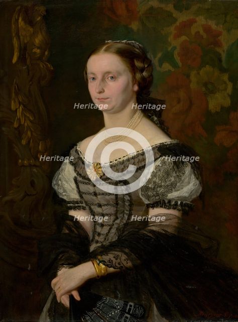 Portrait of Terézia Ujházy (née Prissnitzová), 1868. Creator: Gyula Benczúr.