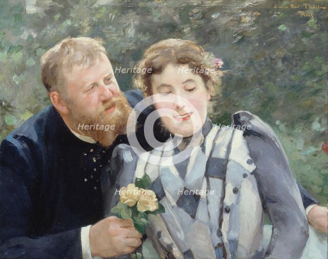 Portrait of Thaulow and his wife, 1890. Creator: Alfred Philippe Roll.