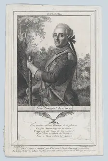 Portrait of the Maréchal de Saxe, 1766. Creator: Antoine de Marcenay Ghuy
