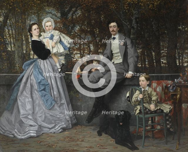Portrait of the Marquis and Marchioness of Miramon and their children, 1865. Artist: Tissot, James Jacques Joseph (1836-1902)