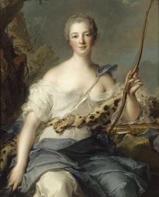 Portrait of the Marquise de Pompadour (1721-1764) as Diana , 1746. Creator: Nattier, Jean-Marc (1685-1766)