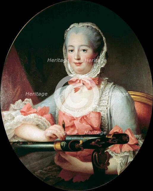 Portrait of the Marquise de Pompadour (1721-1764), c. 1763. Creator: Drouais, François-Hubert (1727-1775).