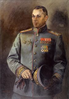 Portrait of the Marshal of Soviet Union and Poland Konstantin Rokossovsky (1896-1968), 1944. Creator: Yakovlev, Vasili Nikolayevich (1893-1953)
