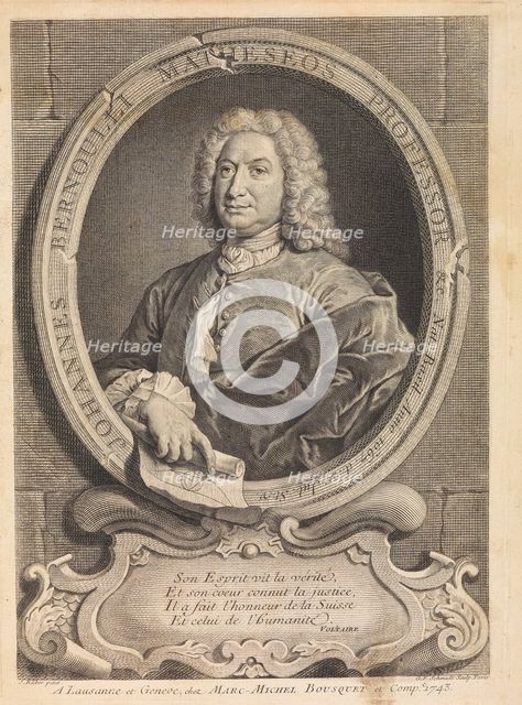 Portrait of the mathematician Johann Bernoulli (1667-1748), 1742. Creator: Anonymous.