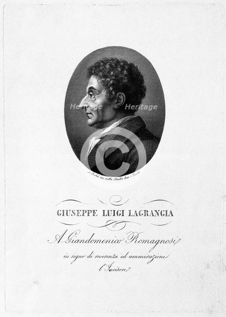 Portrait of the mathematician Joseph-Louis Lagrange (1736-1813), .