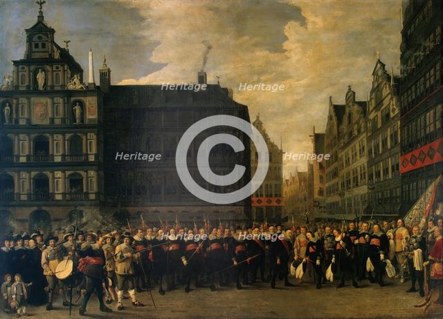 Portrait of the Members of the Guild ''Oude Voetboog'' ("Old Arbalest") in Antwerp, 1643. Creator: David Teniers II.