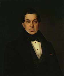 Portrait of the Merchant Ivan Zhadimerovsky, 1840. Creator: Pyotr Zakharov