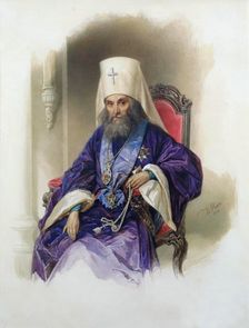 Portrait of the Metropolitan Filaret of Moscow (1782-1867), 1854. Creator: Hau (Gau), Vladimir (Woldemar) Ivanovich (1816-1895)