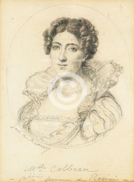 Portrait of the mezzo-soprano Isabella Colbran (1785-1845).