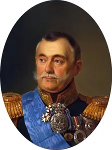 Portrait of the Minister of the Court of Prince Volkonsky, 1864. Creator: Georg von Bothmann
