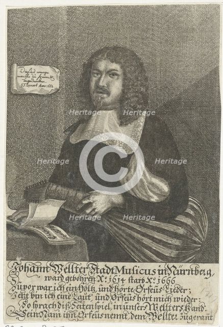 Portrait of the Nuremberg Town Musician Johann Wellter, 1668.