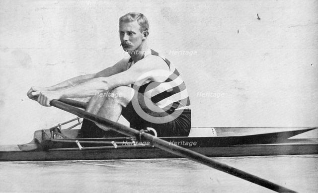 Portrait of the New Zealand sculler Tom Sullivan, 1896.  Creator: Gordon & Co.